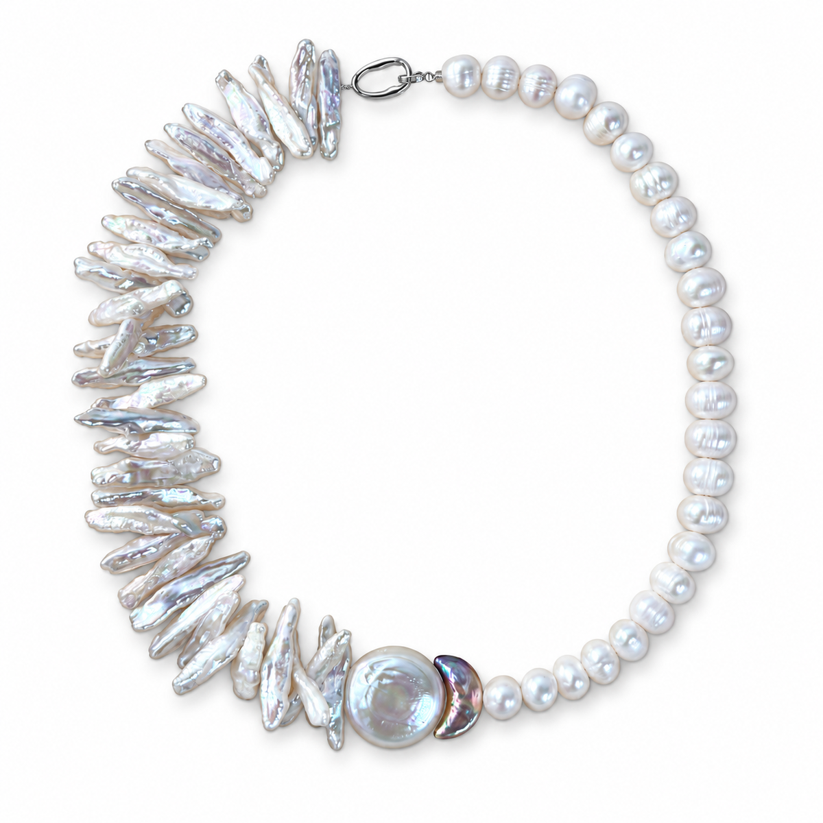 Baroque Pearl & Clear Quartz Bracelet | LUNA