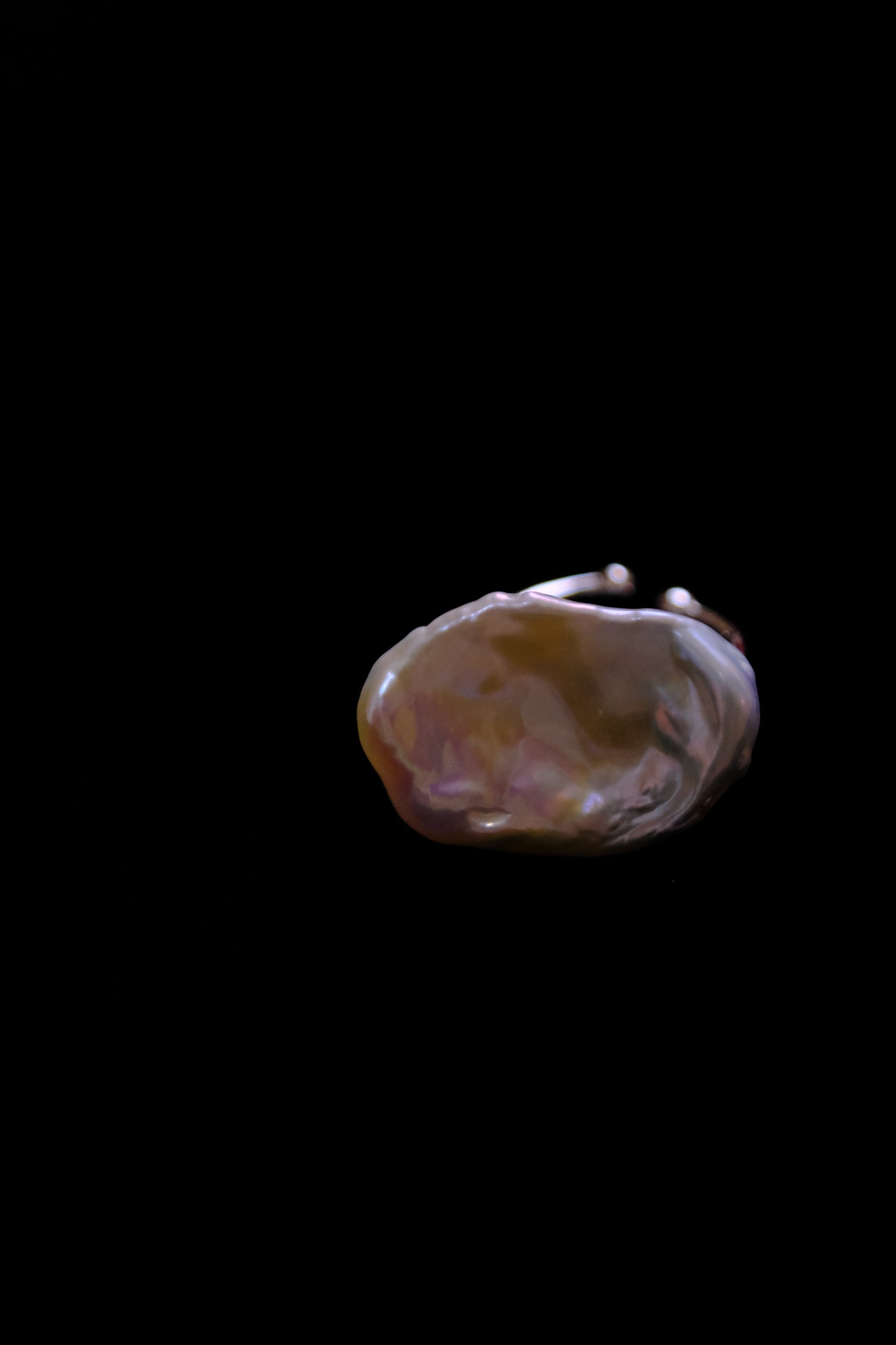 TRINITY Baroque Petal Pearl 18mm Open Sterling Silver Ring