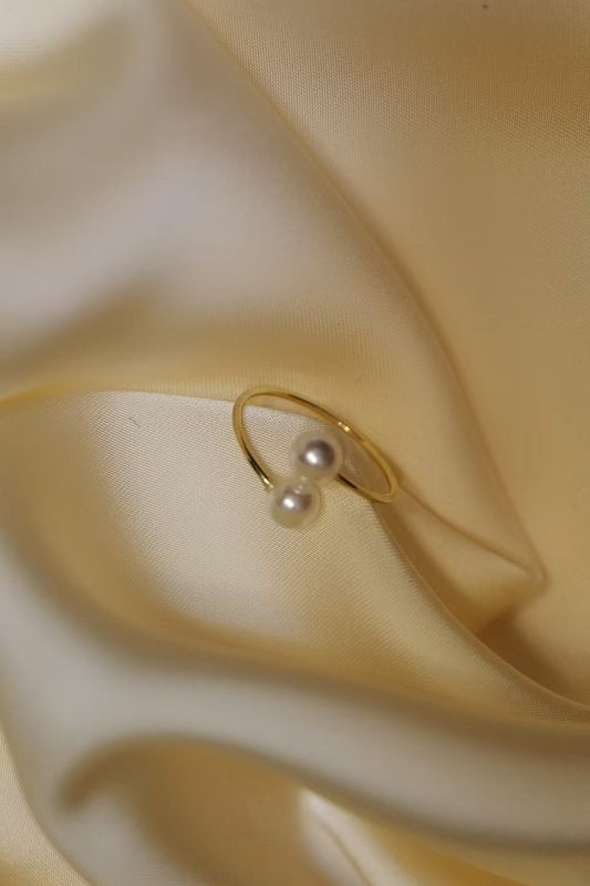 The DUOs Basic Freshwater 14K Golden Open Ring