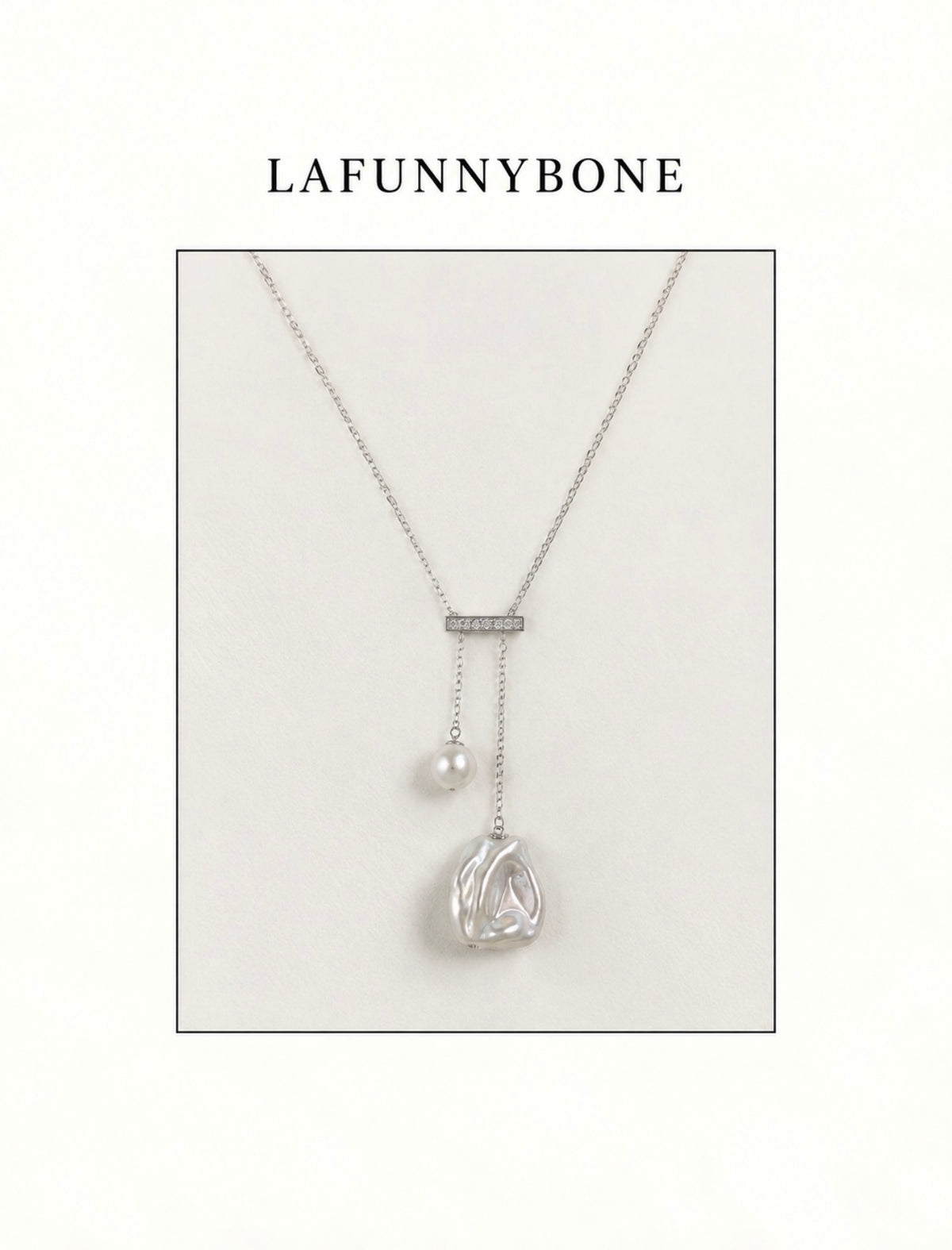 Natural Pearl Drop Necklace in 925 Sterling Silver | TOKYO by LAFUNNYBONE
