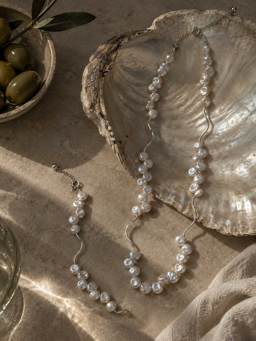 Natural Pearl Necklace & Bracelet Set | PARIS by LAFUNNYBONE