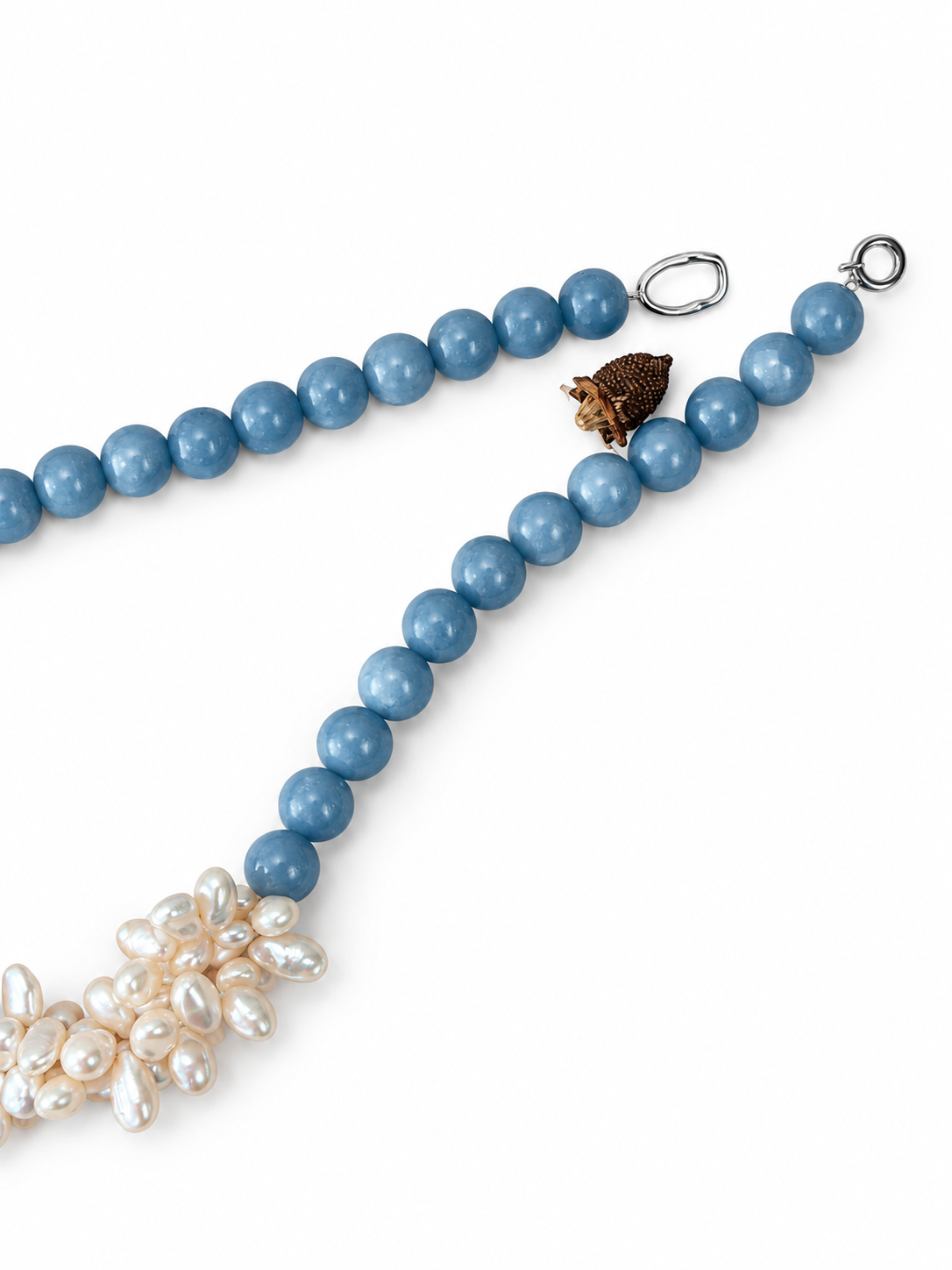 Baroque Pearl & Blue Angelite Bracelet | ANGELITE