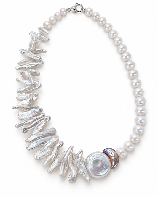 Asymmetric Baroque Pearl Necklace | LUNA