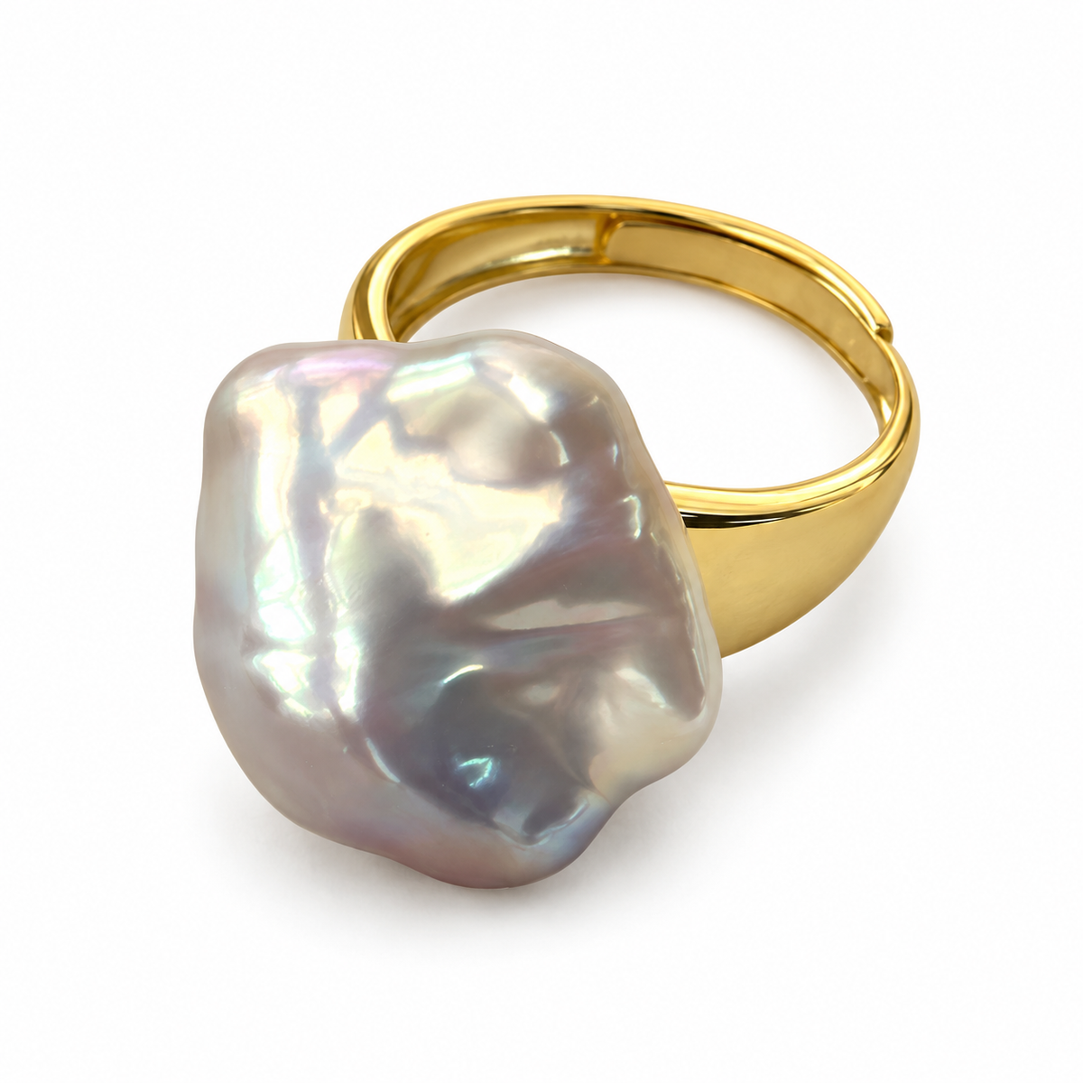 Conor Baroque Pearl Open Ring in 18K Gold-Plated Sterling Silver | KINKAKU