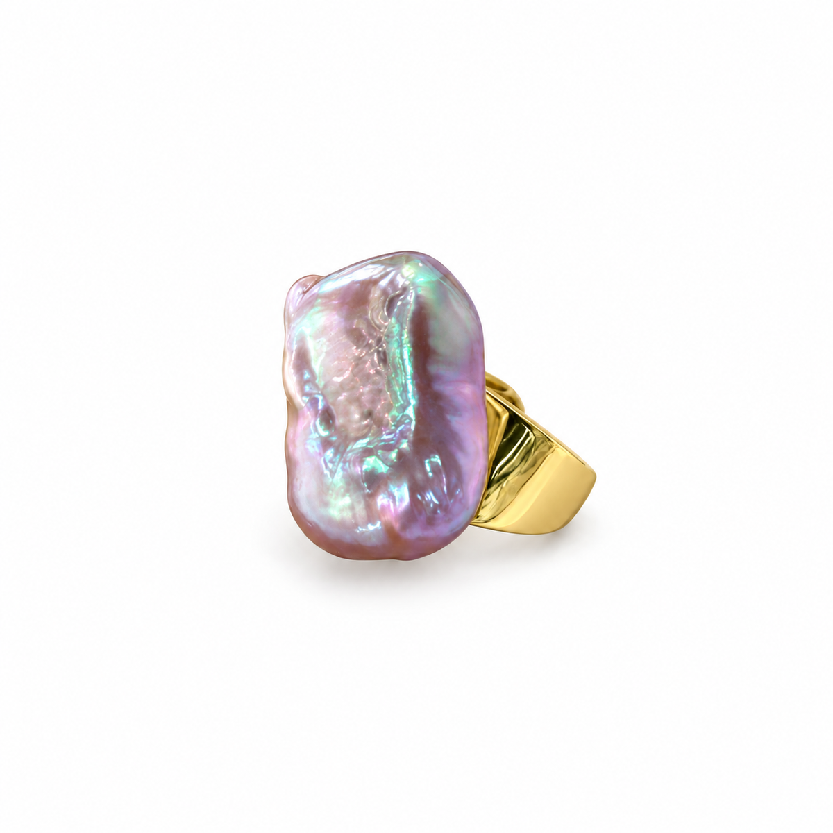 Natural Purple Aurora Baroque Pearl Ring | CHAMPAGNE
