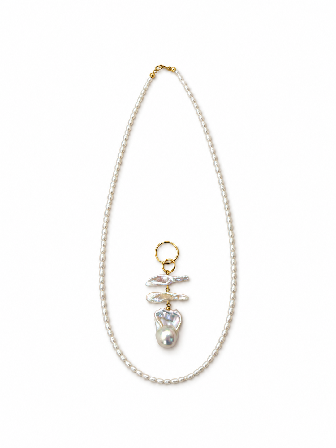 Pearl Necklace with Detachable Baroque Pendant | TIDELINE