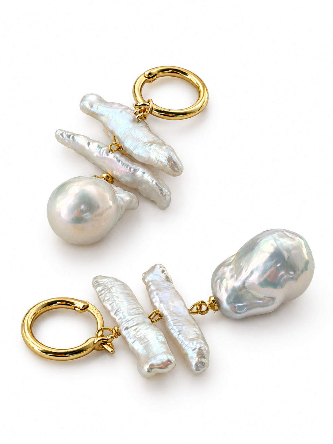 Baroque Pearl Drop Hoop Earrings | TIDELINE