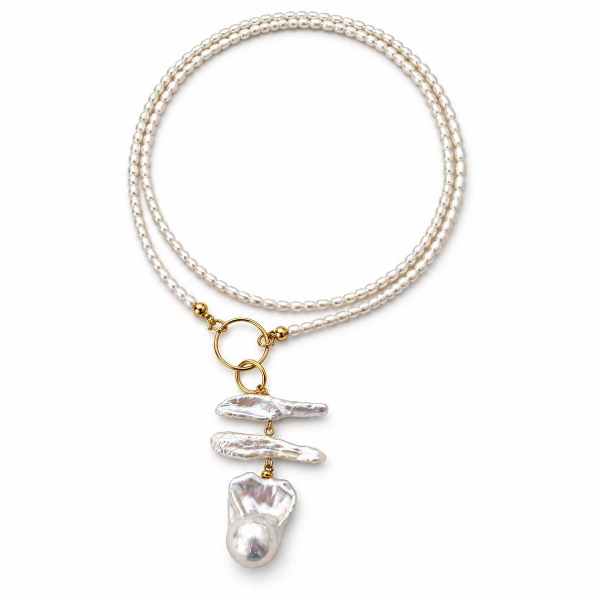 Pearl Necklace with Detachable Baroque Pendant | TIDELINE