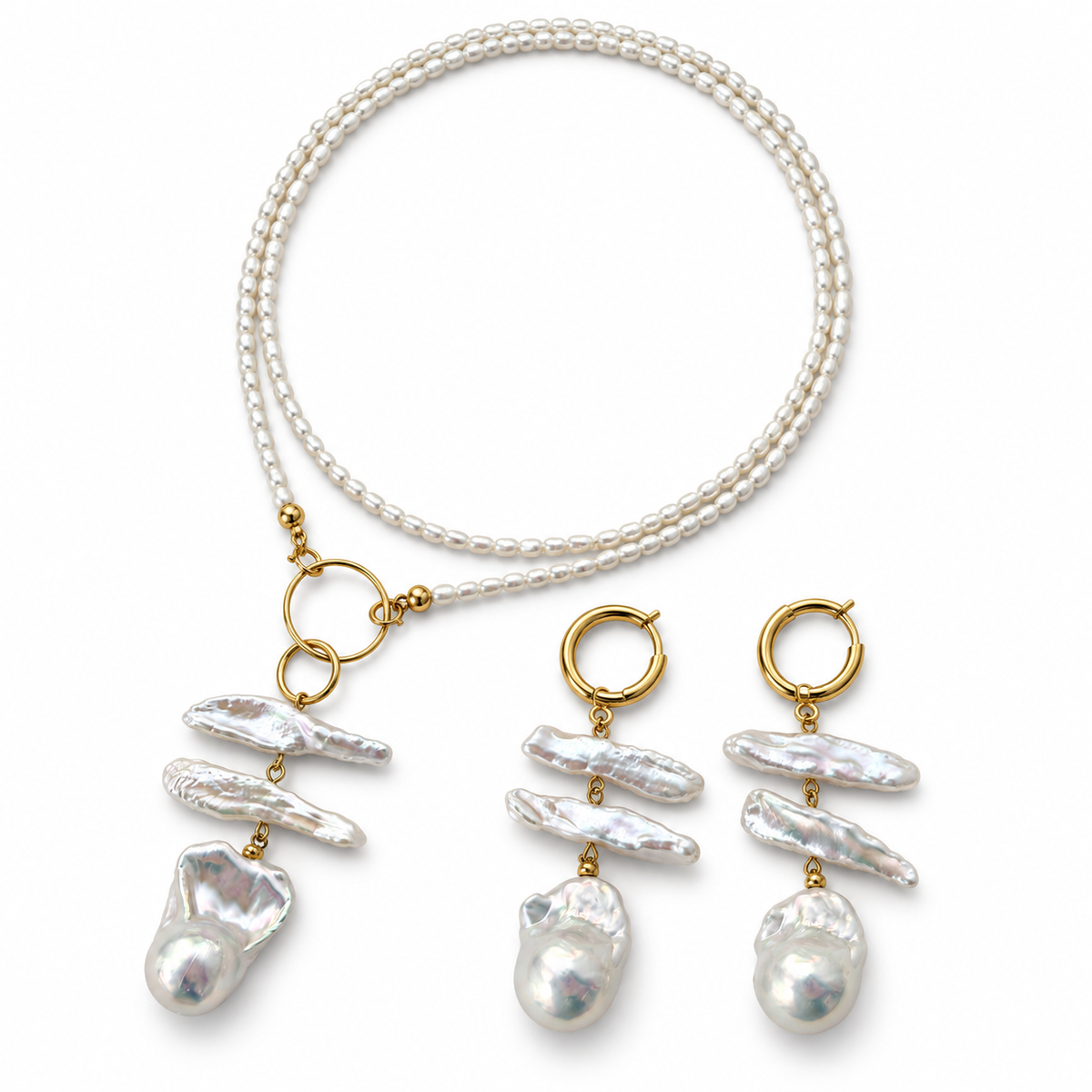 Pearl Necklace with Detachable Baroque Pendant | TIDELINE