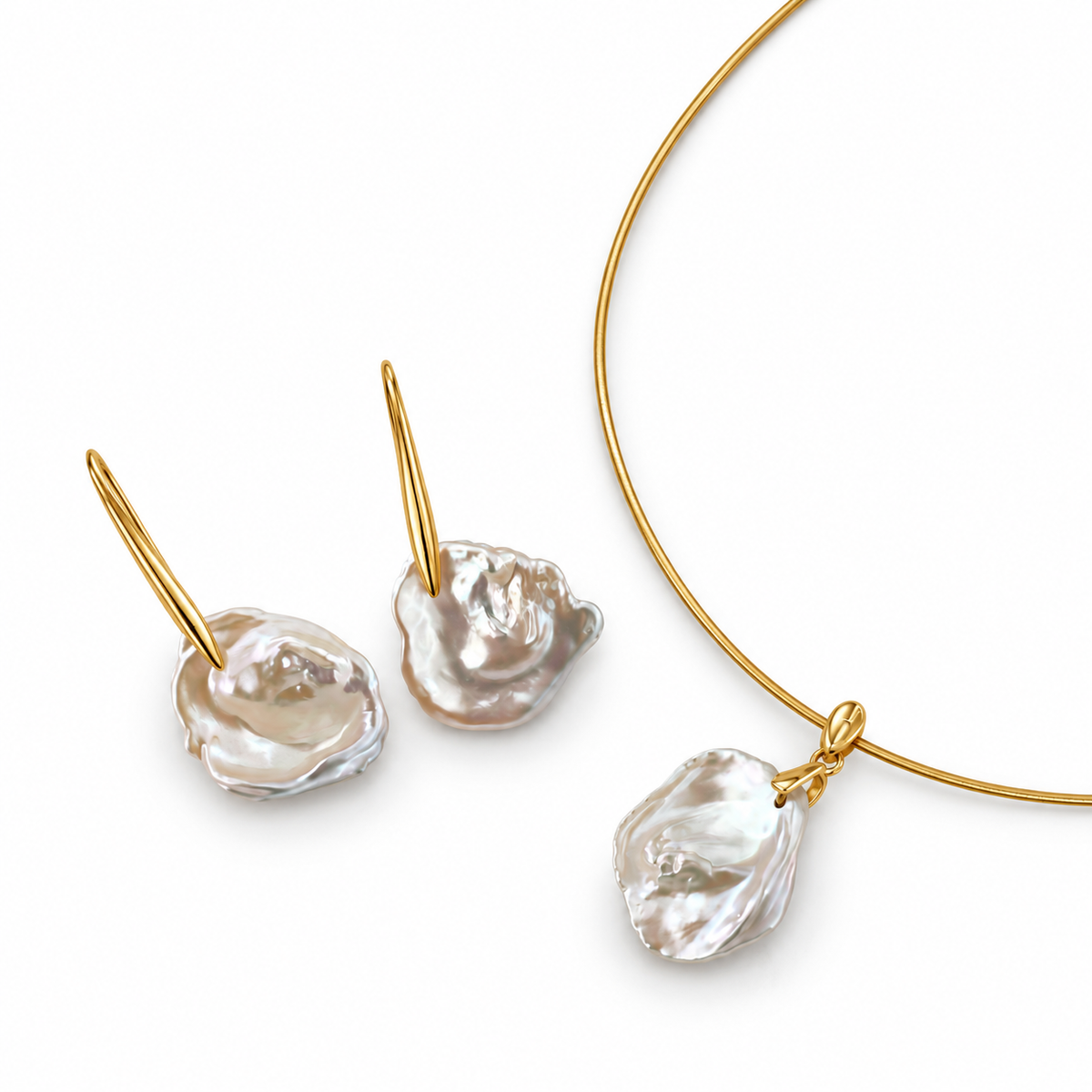 Baroque Pearl Drop Earrings in 18K Gold-Plated Sterling Silver | AYAKA