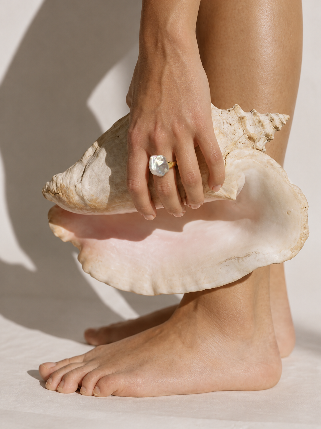 Conor Baroque Pearl Open Ring in 18K Gold-Plated Sterling Silver | KINKAKU