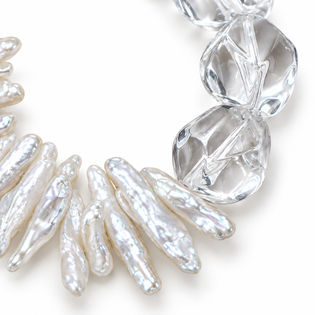 Baroque Pearl & Clear Quartz Bracelet | LUNA