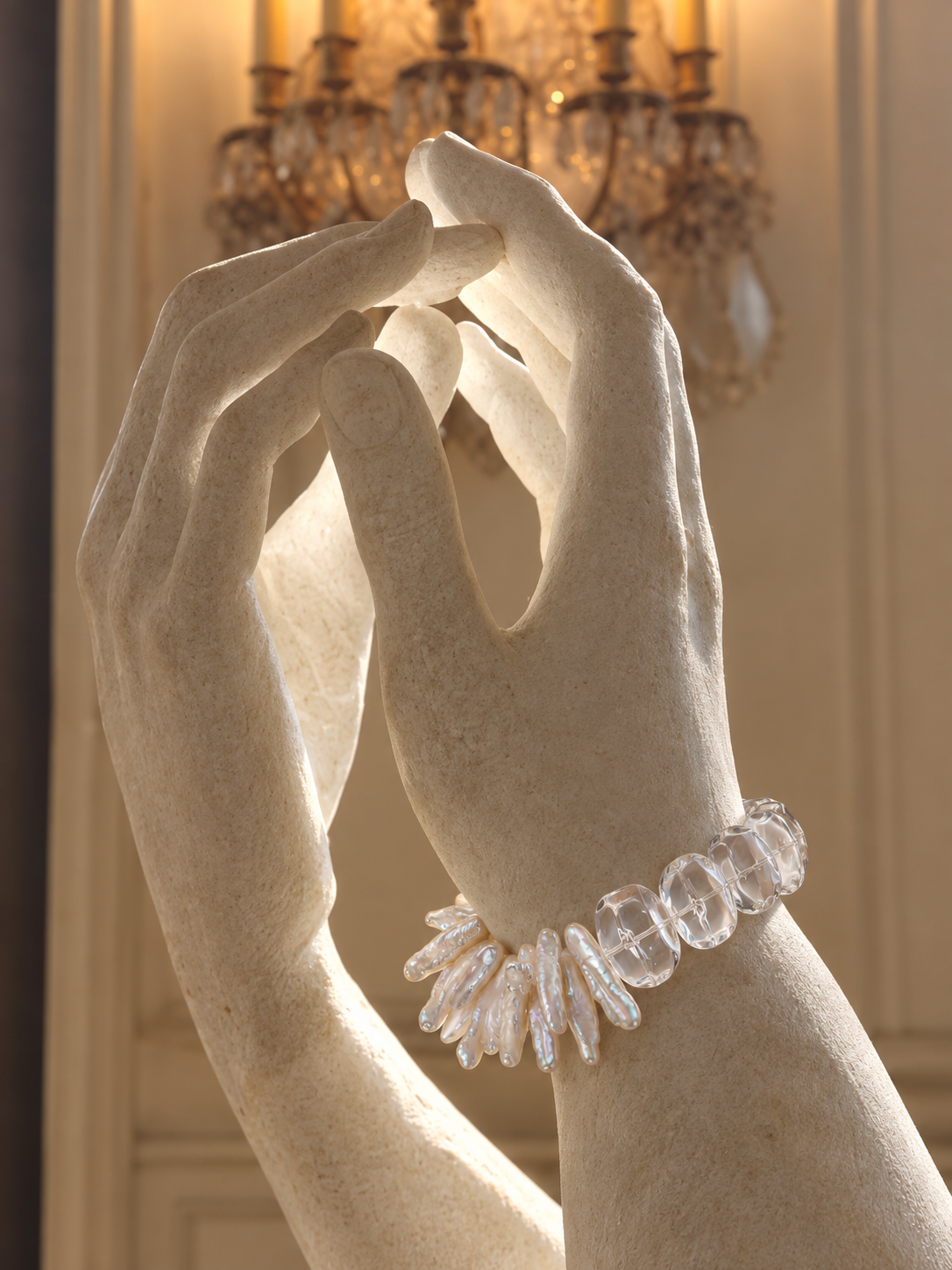 Baroque Pearl & Clear Quartz Bracelet | LUNA
