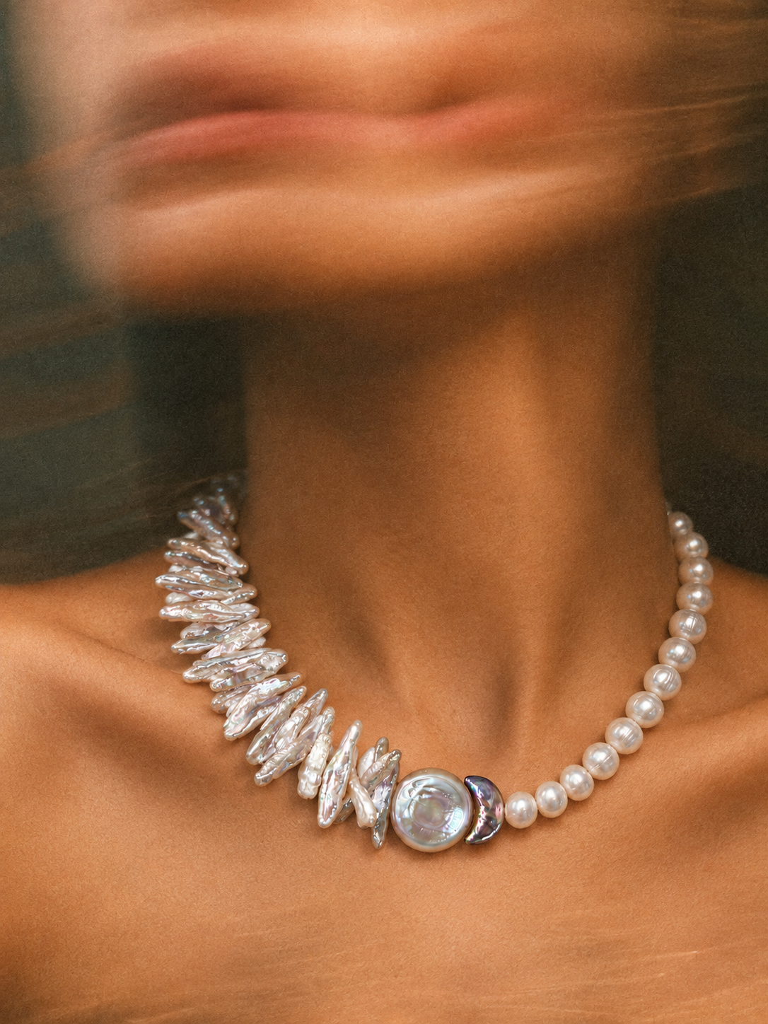 Asymmetric Baroque Pearl Necklace | LUNA