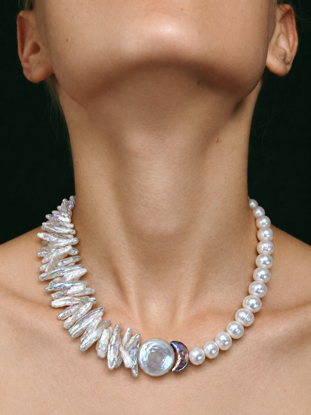 Asymmetric Baroque Pearl Necklace | LUNA