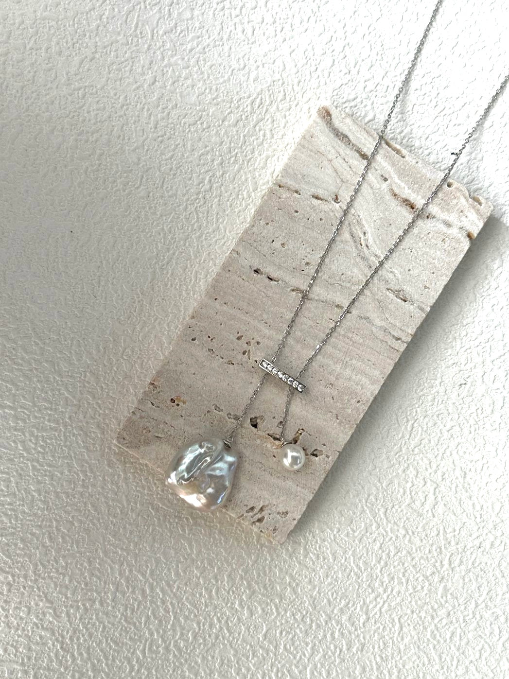 Natural Pearl Drop Necklace in 925 Sterling Silver | TOKYO by LAFUNNYBONE
