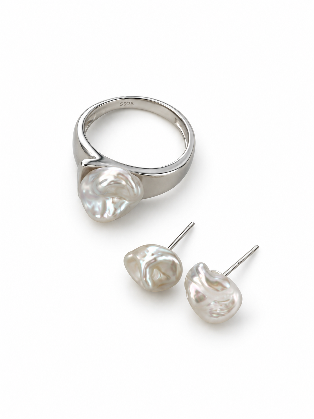 Natural Baroque Pearl Ring in 925 Sterling Silver｜BRUT by LAFUNNYBONE