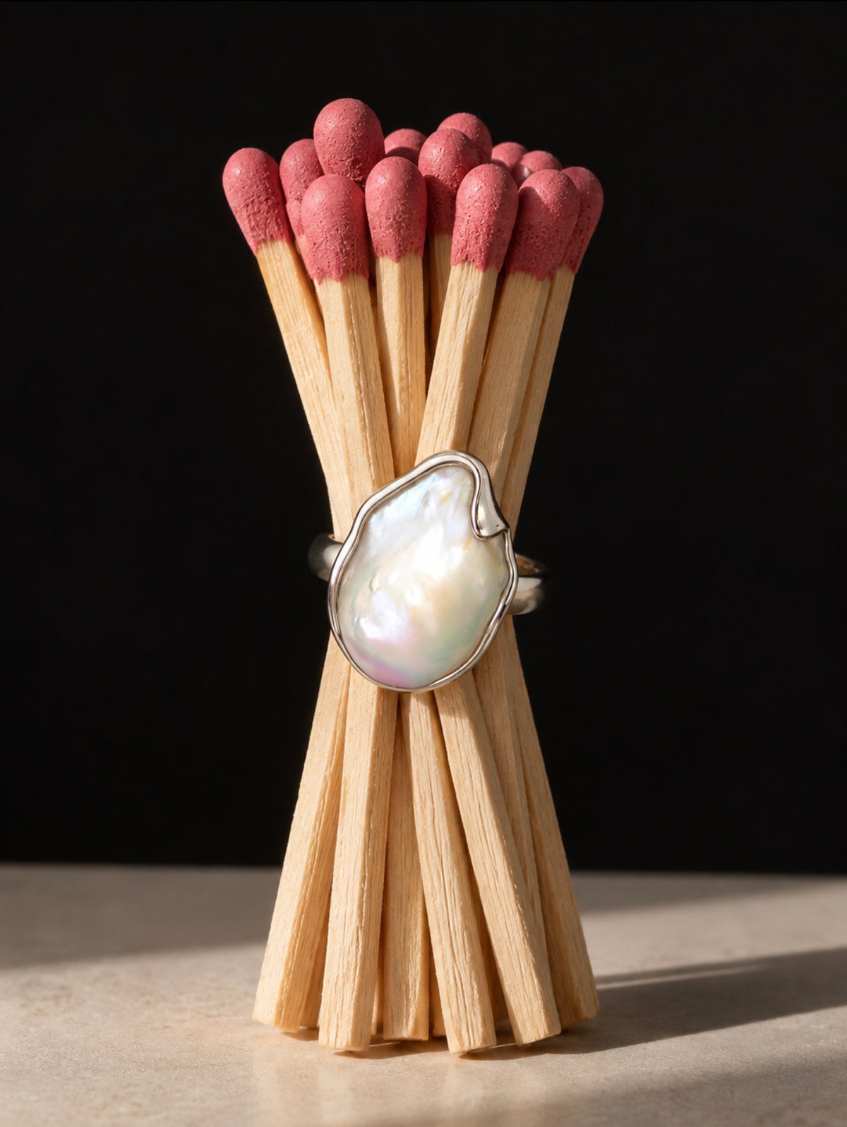 Adjustable Baroque Pearl Ring in 925 Sterling Silver | OYSTER