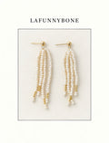 Freshwater Pearl Tassel Earrings in 18K Gold｜SHIRO NODA