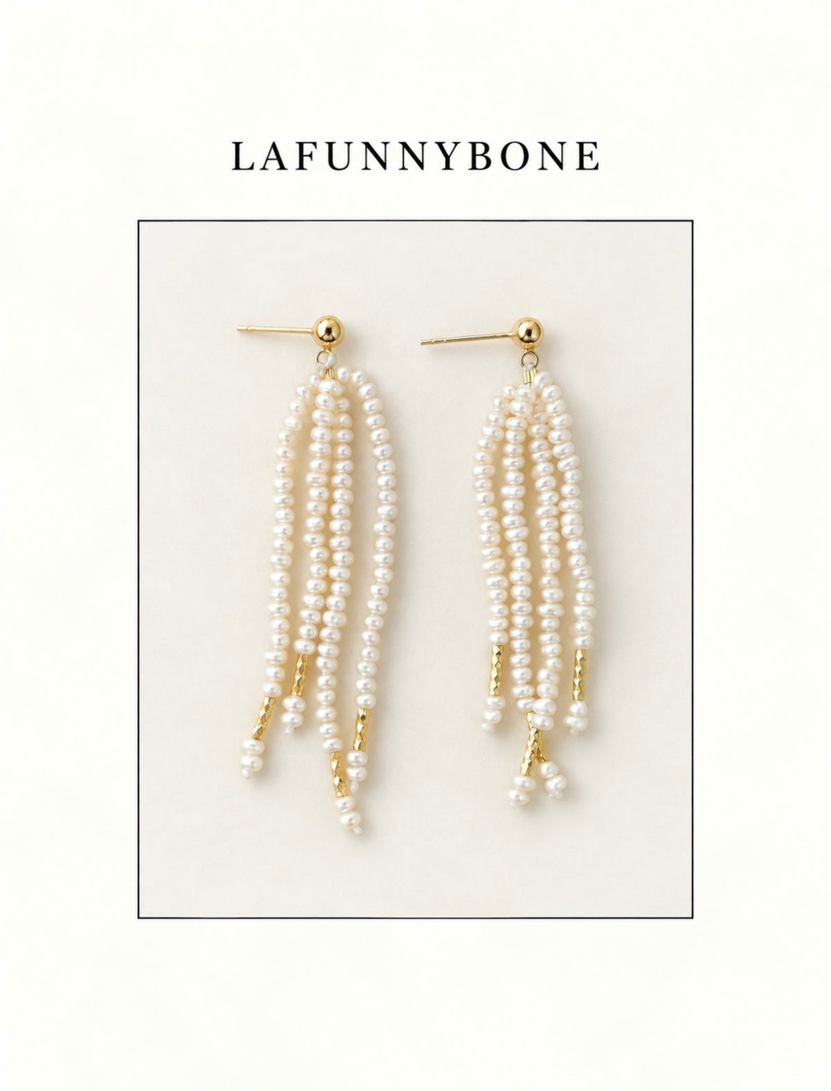 Freshwater Pearl Tassel Earrings in 18K Gold｜SHIRO NODA