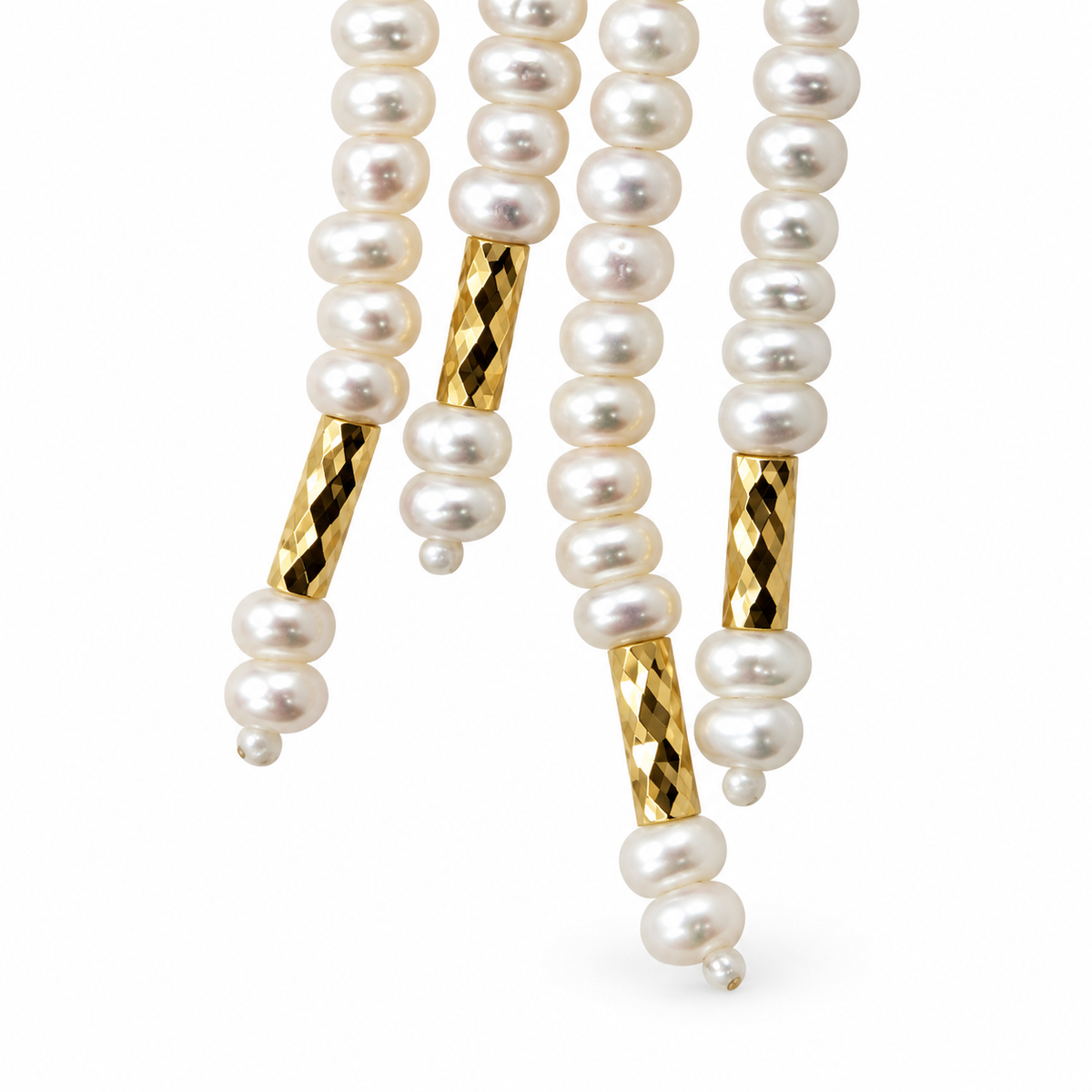 Freshwater Pearl Tassel Earrings in 18K Gold｜SHIRO NODA